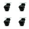 Service Caster 2 Inch Flat Black Hooded Top Plate Ball Casters, 4PK SCC-TP01S20-POS-FB-4 - alternate 1